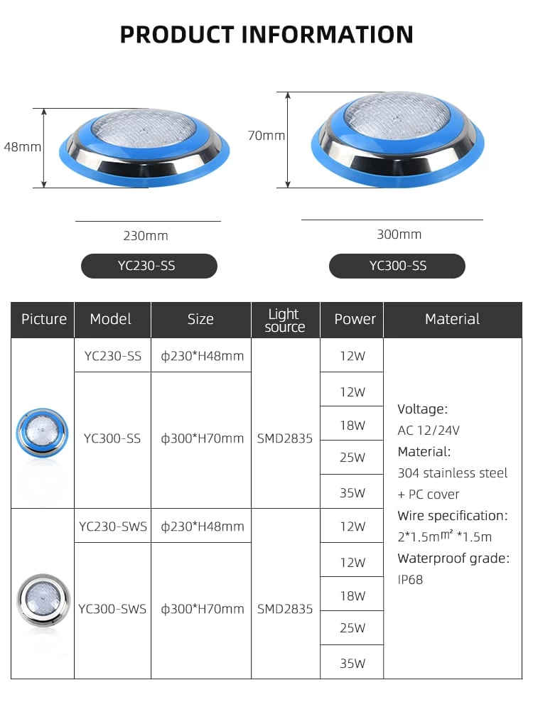Stainless Steel LED Pool Light