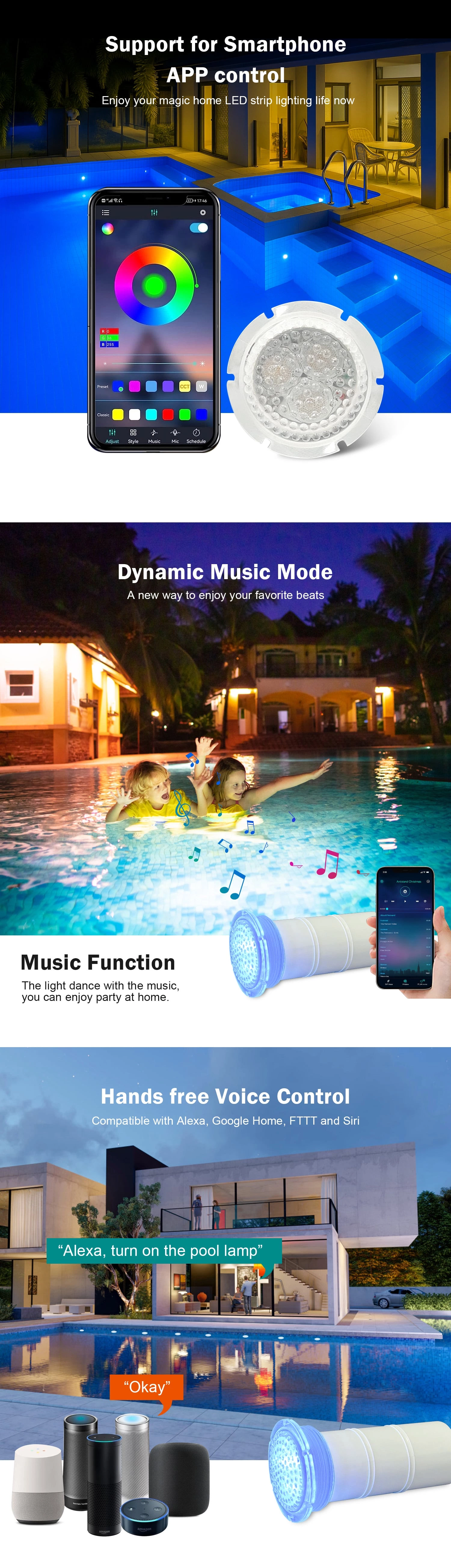 Nicheless Led Pool Light