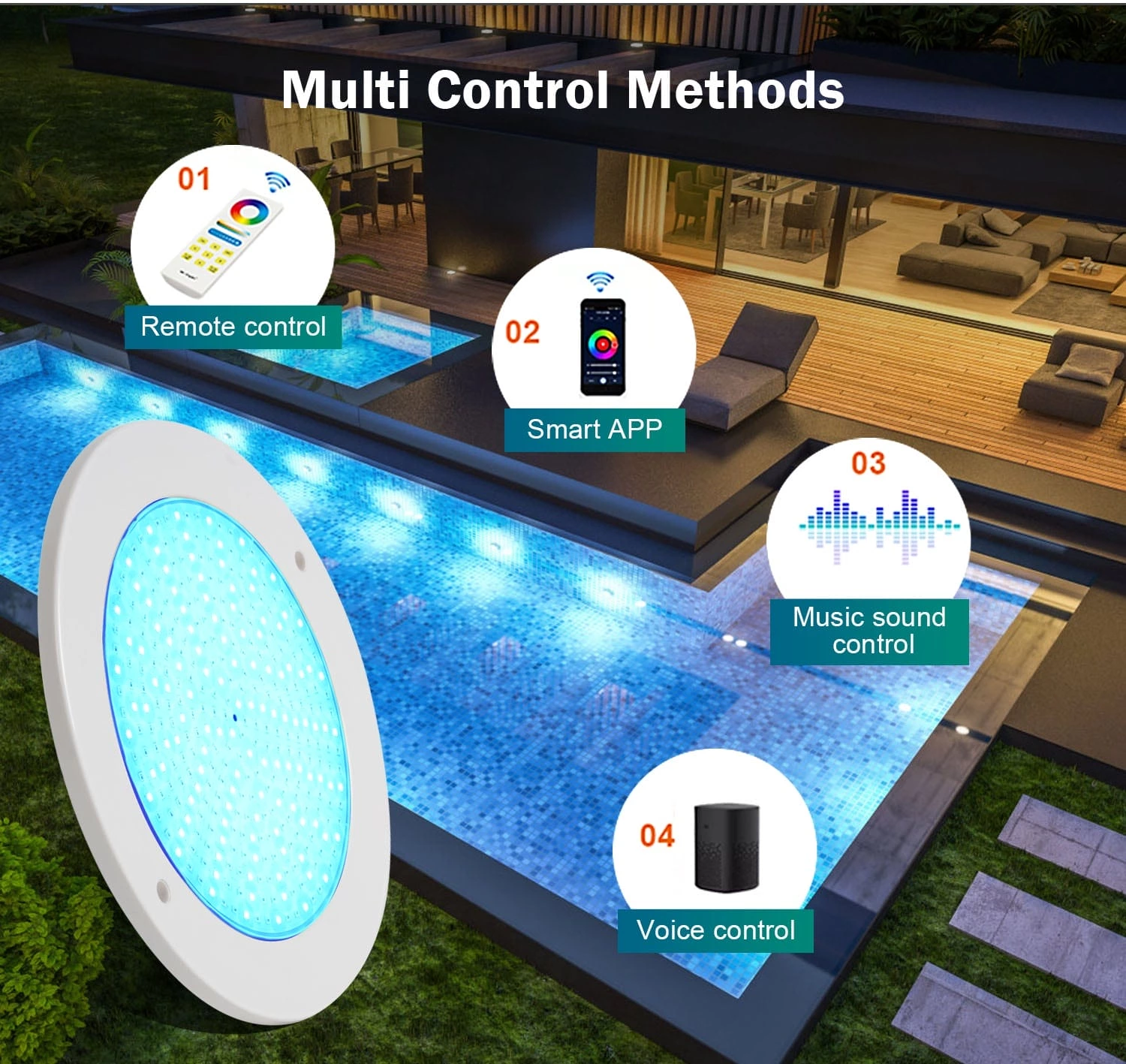 Luz LED ultradelgada para piscina