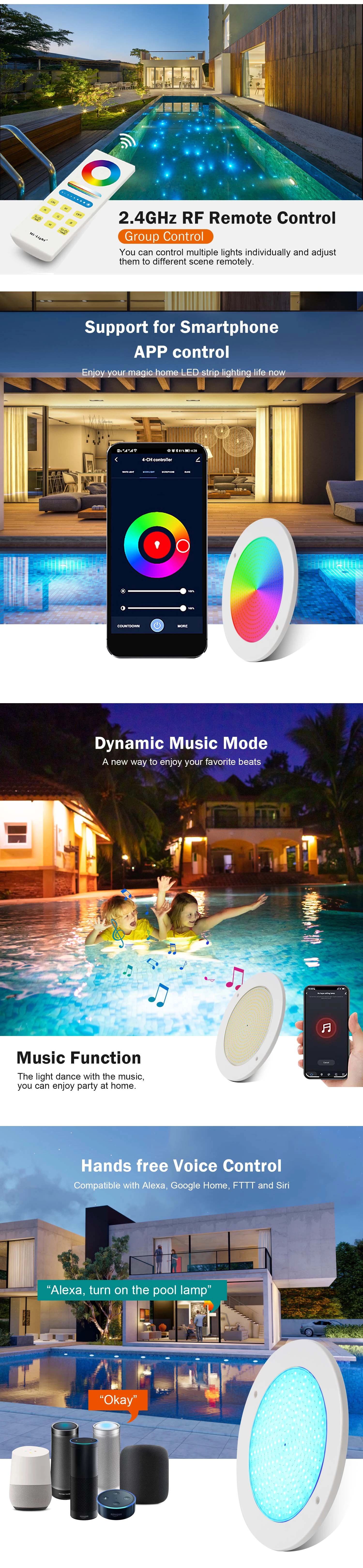 Luz LED ultradelgada para piscina