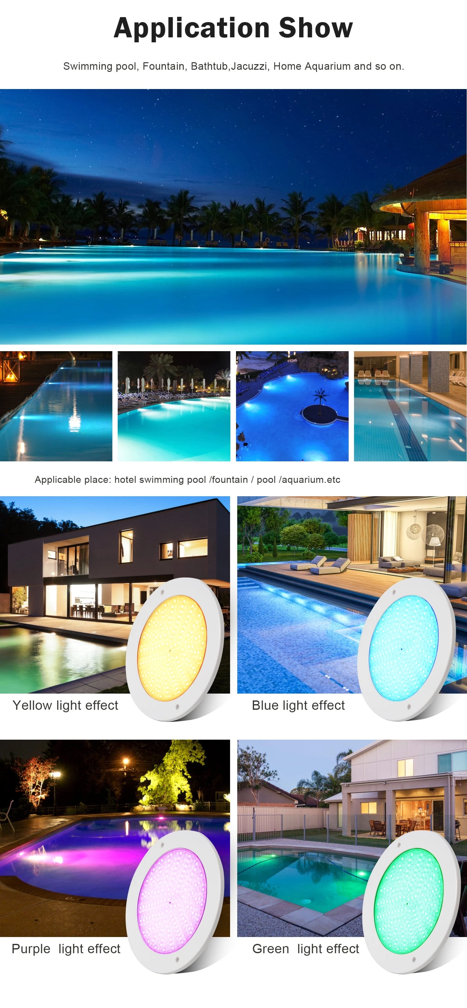 Luz LED ultradelgada para piscina