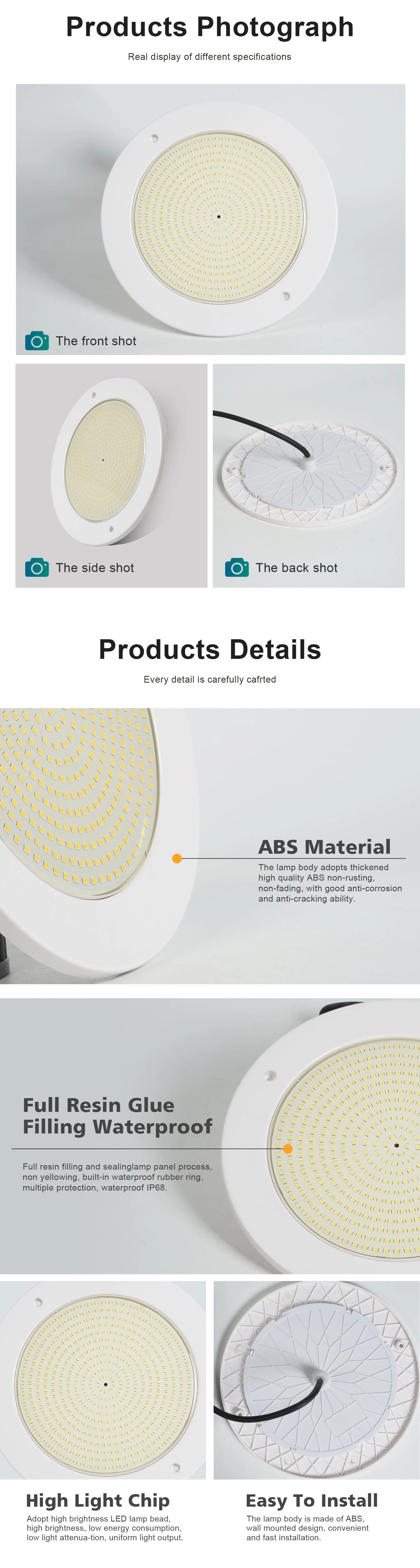 Luz LED ultradelgada para piscina