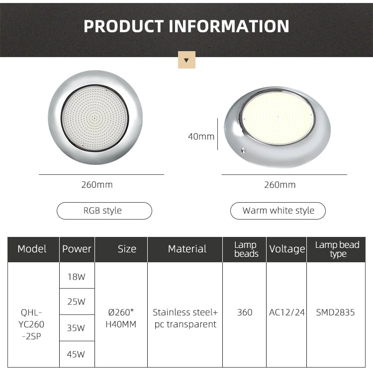 Stainless Steel LED Pool Light