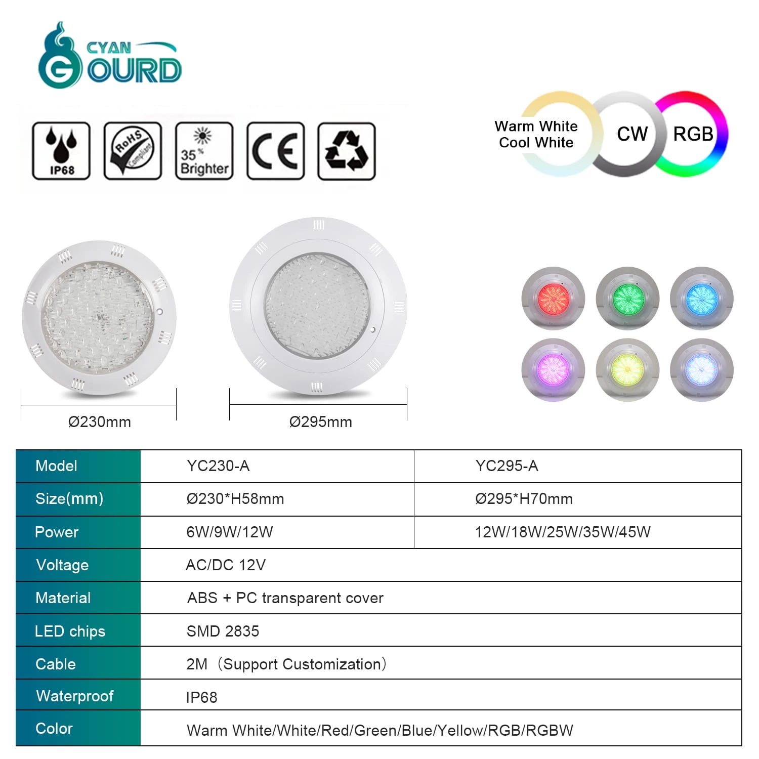 Éclairage LED pour piscine